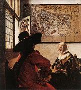VERMEER VAN DELFT, Jan Officer with a Laughing Girl ar oil painting picture wholesale